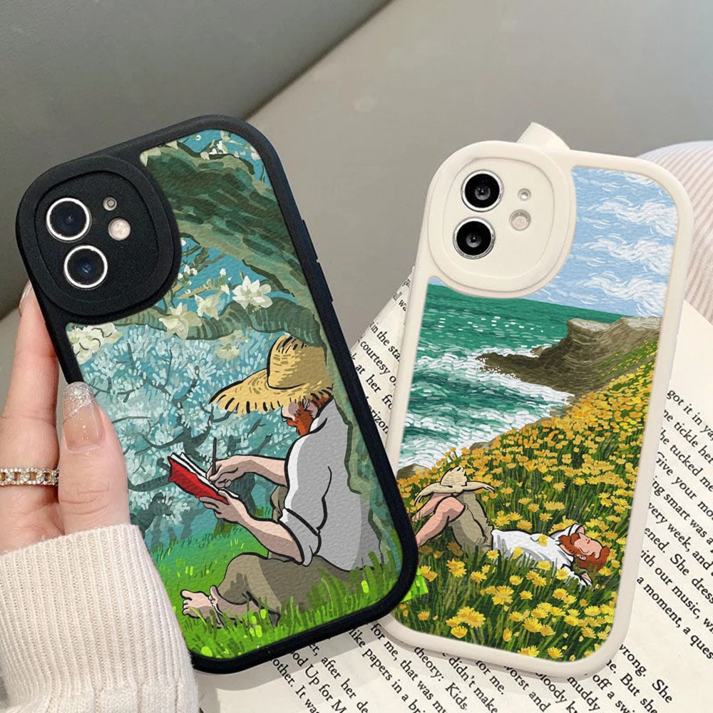 

Vintage Van Gogh Oil Painting Scenery Phone Case for Iphone 14 13 11 12 Pro MAX 13 12 MiNi 7 8 14 plus X XS XR Lambskin Covers