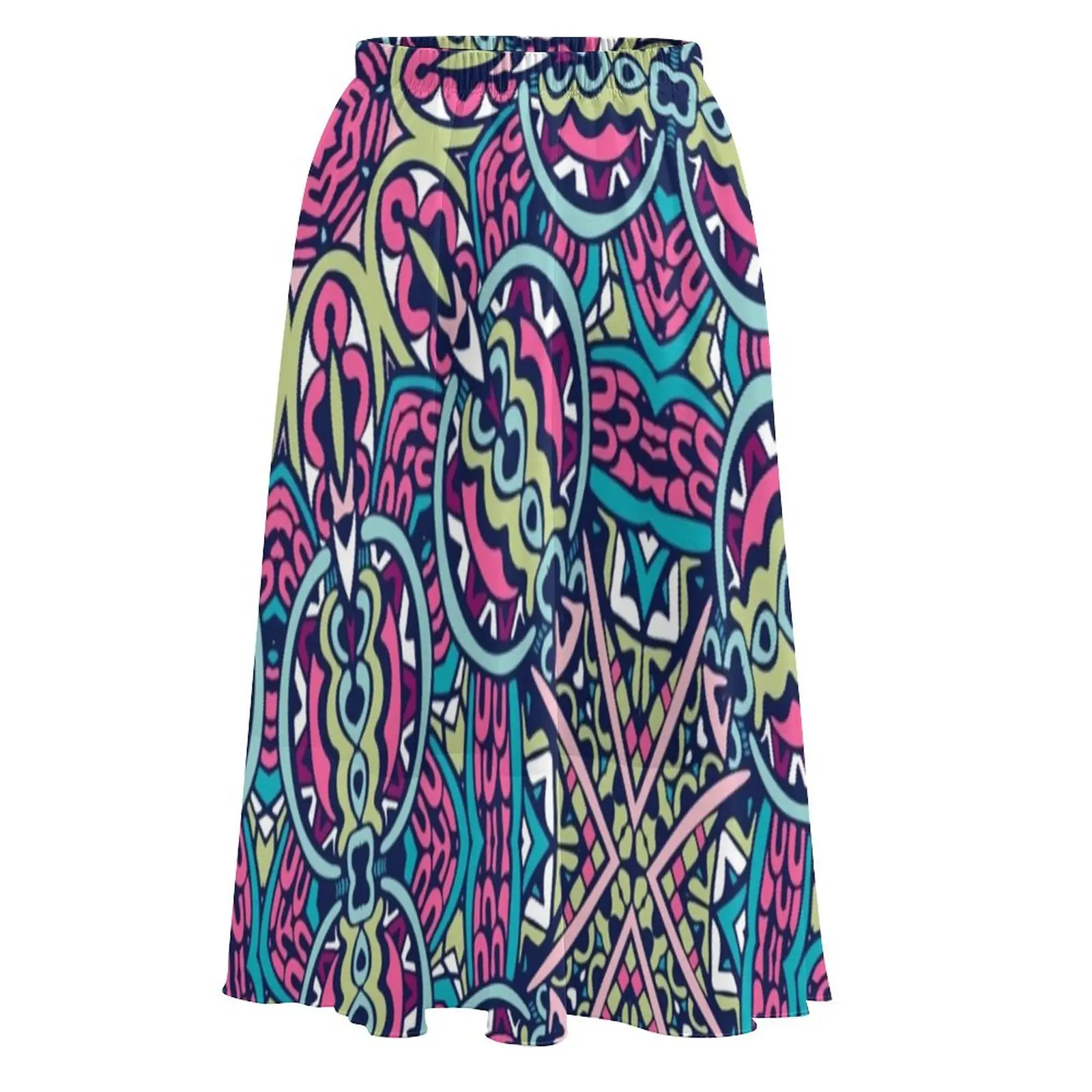 Юбка с принтом в богемном стиле Повседневная Уличная одежда мандалы розовая