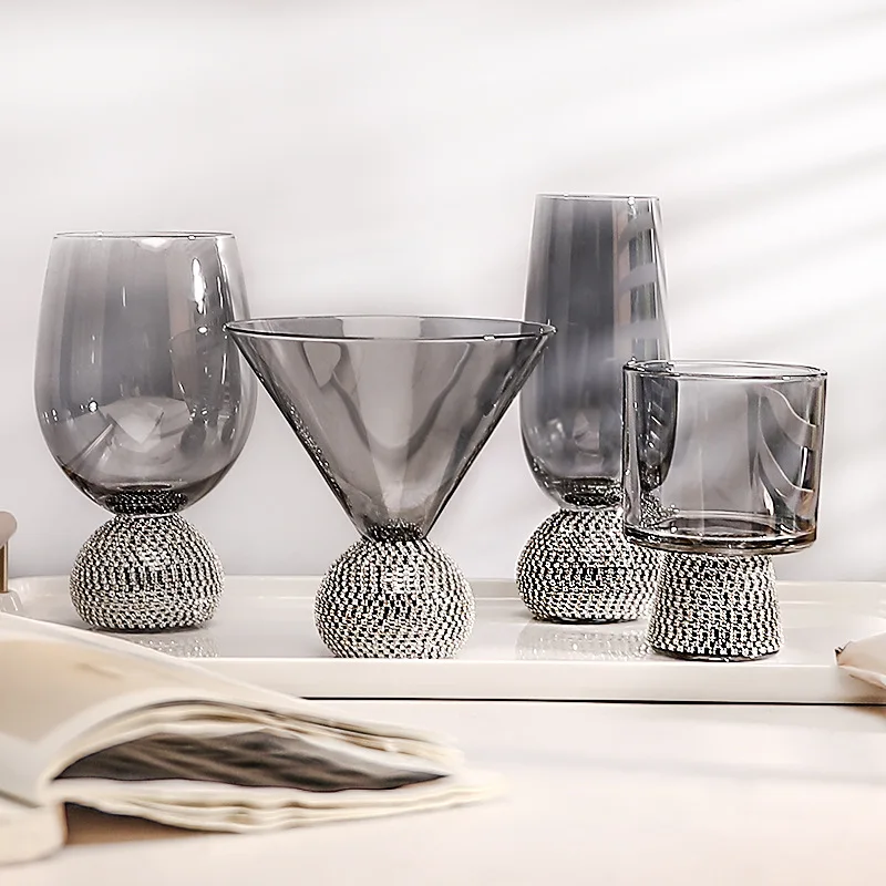 Luxury Diamond Glass, Wine Glass, Red Wine Glass, Cocktail Glass, Foreign Wine Glass, Diamond Inlaid Crystal Glass