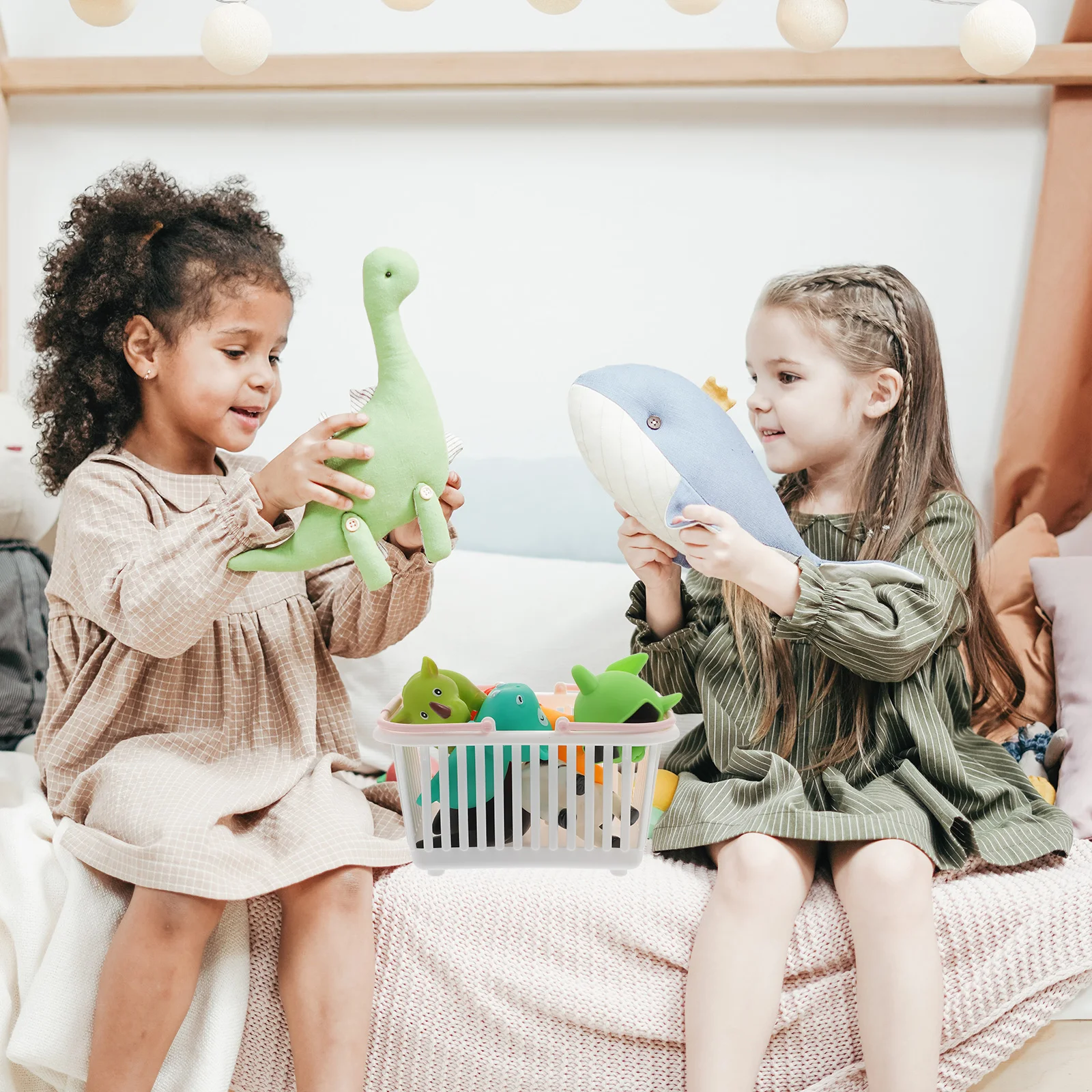 3-х шт. корзина для хранения садовая пластиковая с ручкой маленькие контейнеры