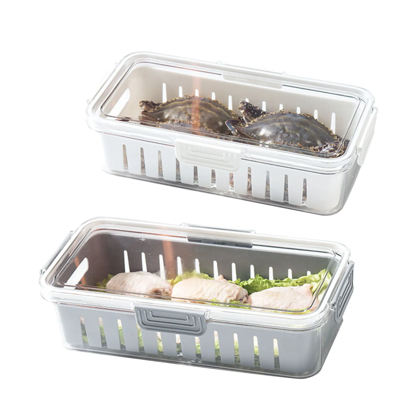 

Контейнеры для хранения пищевых продуктов для холодильника, прозрачные герметичные контейнеры для пищевых продуктов с крышками, прозрачны...