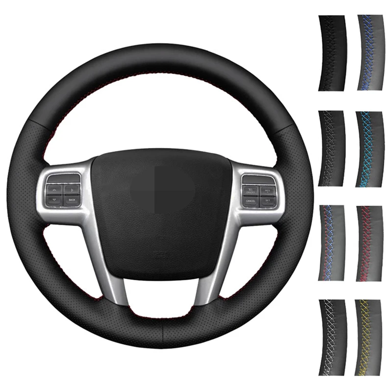 

DIY Steering Wheel Cover Braid Wearable Genuine Leather For Chrysler 300C 200 Grand Voyager 2010-2014 Lancia Flavia 2010-2018