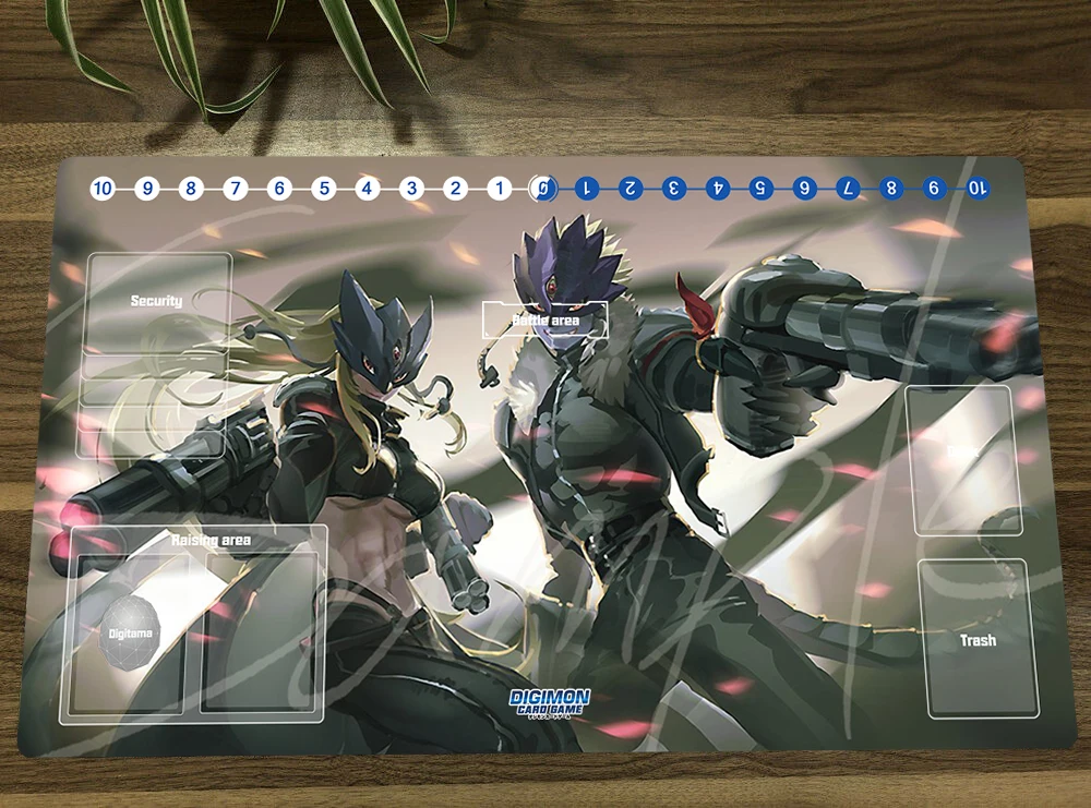 Digimon Duel Playmat Beelstarmon Beelzemon Trading Card Game Mat DTCG CCG Mat Rubber Mouse Pad Desk Pad TCG Play Mat Free Bag