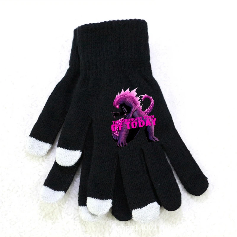 Фото Godzillas VS KingKongs Boys Knitted Hat Gloves Anime Action Figures Cap Kids Winter Beanies Mittens Children Warm Headgear Gift №4