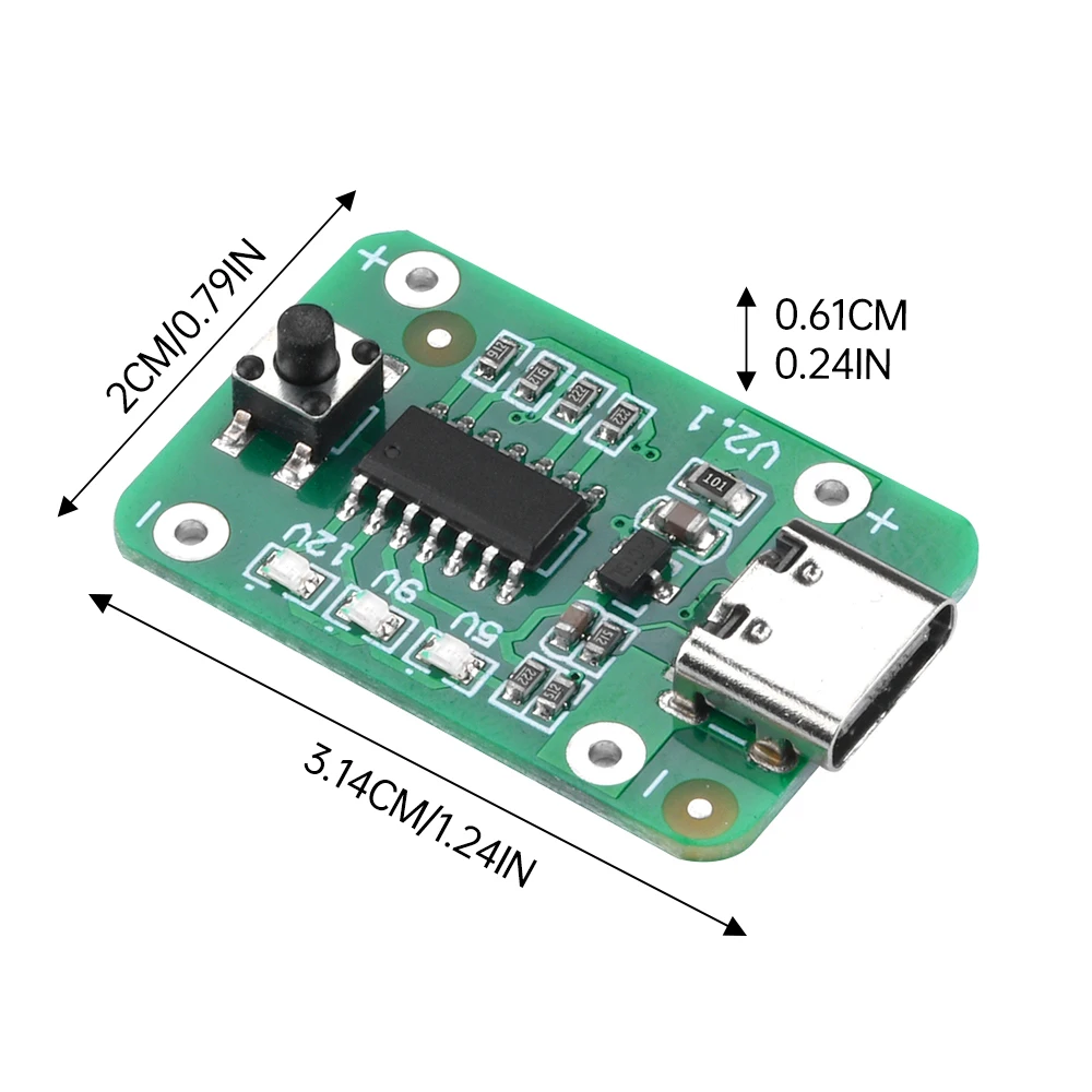 

Приманка-триггер QC2.0 QC3.0, приманка, плата, Повышающий Модуль мощности, зарядный модуль, 5 В, 9 В, 12 В, кнопка регулировки, интерфейс USB / Type-C