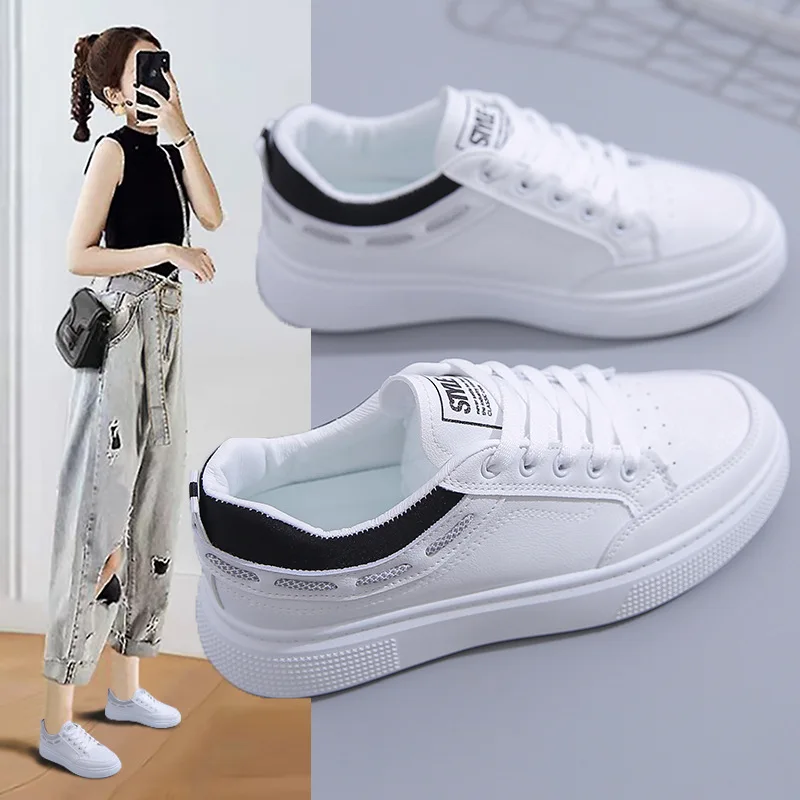 

New Korean small white shoes for female students leisure sports shoes breathable thick sole women's shoes