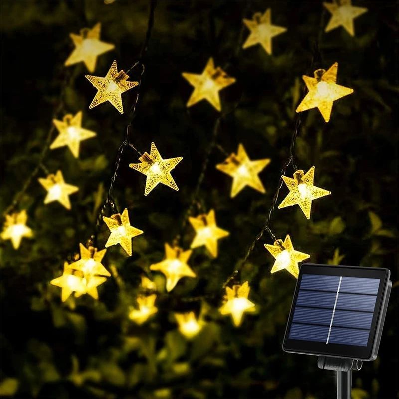 

Solar Star String Light Outdoor 40Ft 100 LED 8 Modes Solar Powered Twinkle Fairy Waterproof Lamp for Gardens Patio Christmas