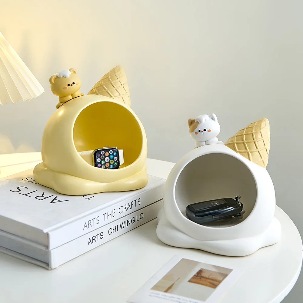 

Nordic Resin Animal Tray Figurines Home Living Room Bedroom Key Storage Decor Ornament Candy Container Animal Statues