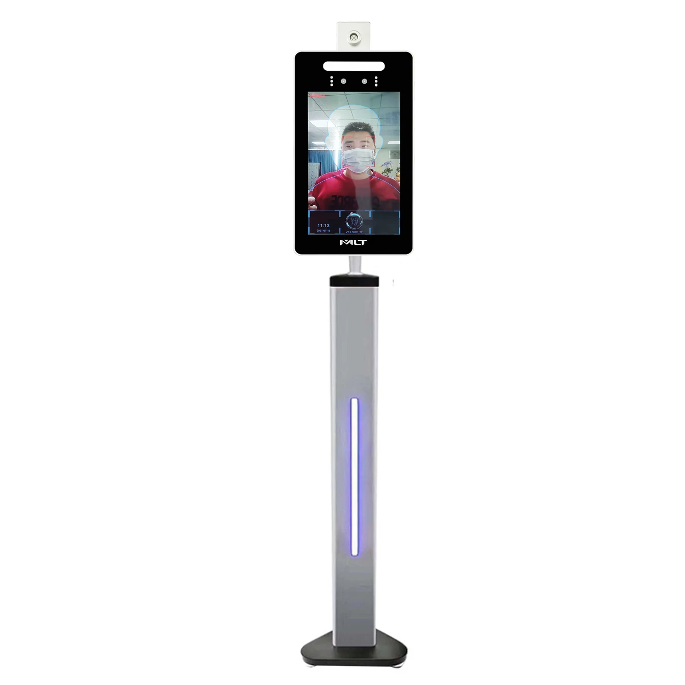 

Tablet Face Recognition Access Control and Time Attendance Technology Equipment Thermometer Kiosk Body Temperature Test CN;GUA