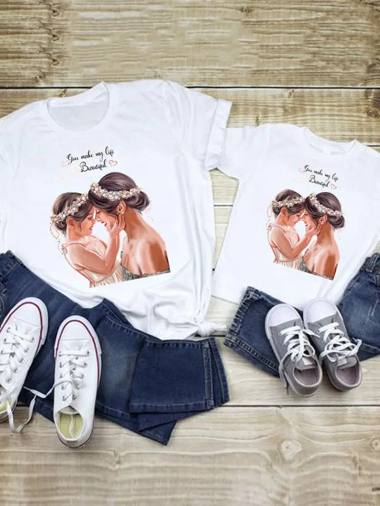 

Sweet Love Watercolor Tee Family Matching Outfits Summer Clothes Women Kid Child Mom Mama Mother Tshirt T-shirt Clothing