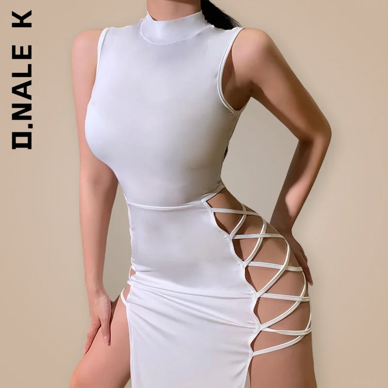 Женское платье новое черное Бандажное сексуальное без рукавов с открытой спиной