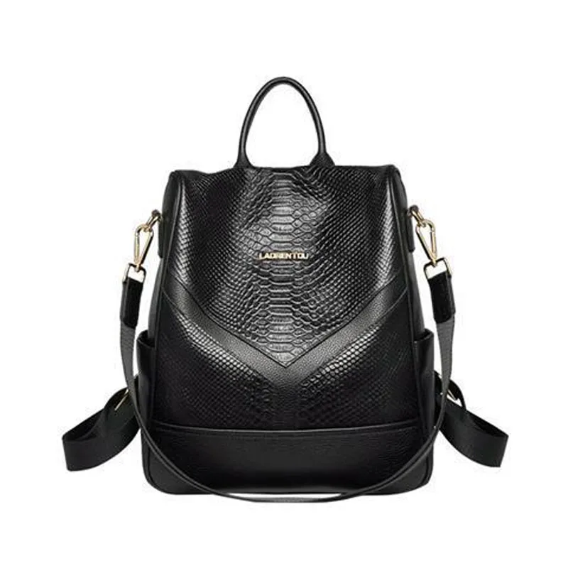 2022 New Fashion Alligator Genuine Leather Women Backpacks Luxury Brand Female Real Natural Leather Ladies Girl Casual Backpack