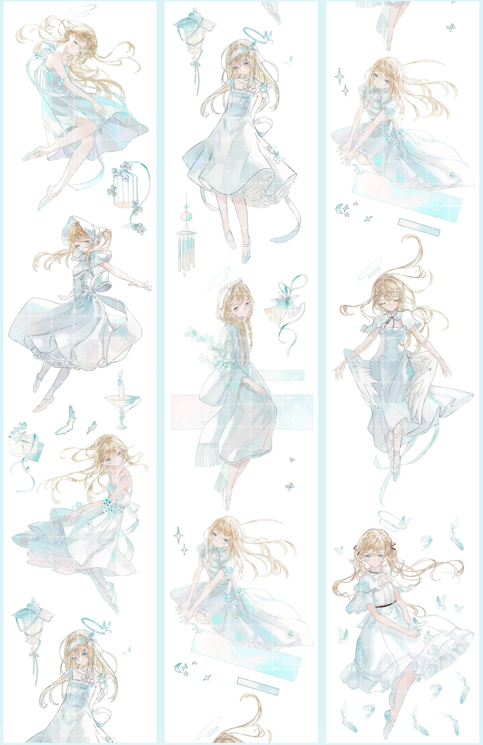 

stock clear - 1 Loop baize cute girl fairy shell shiny PET Tape