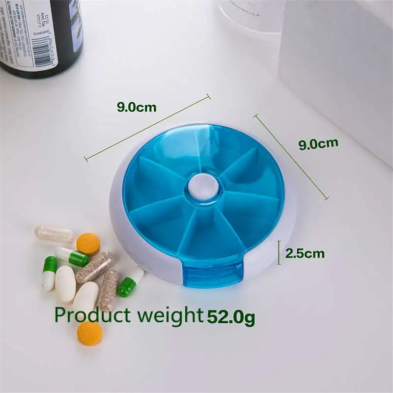 

NEW New Weekly Rotating Sort Pillbox Travel Pill Container Pills Organizer Medicine Box Drugs Case
