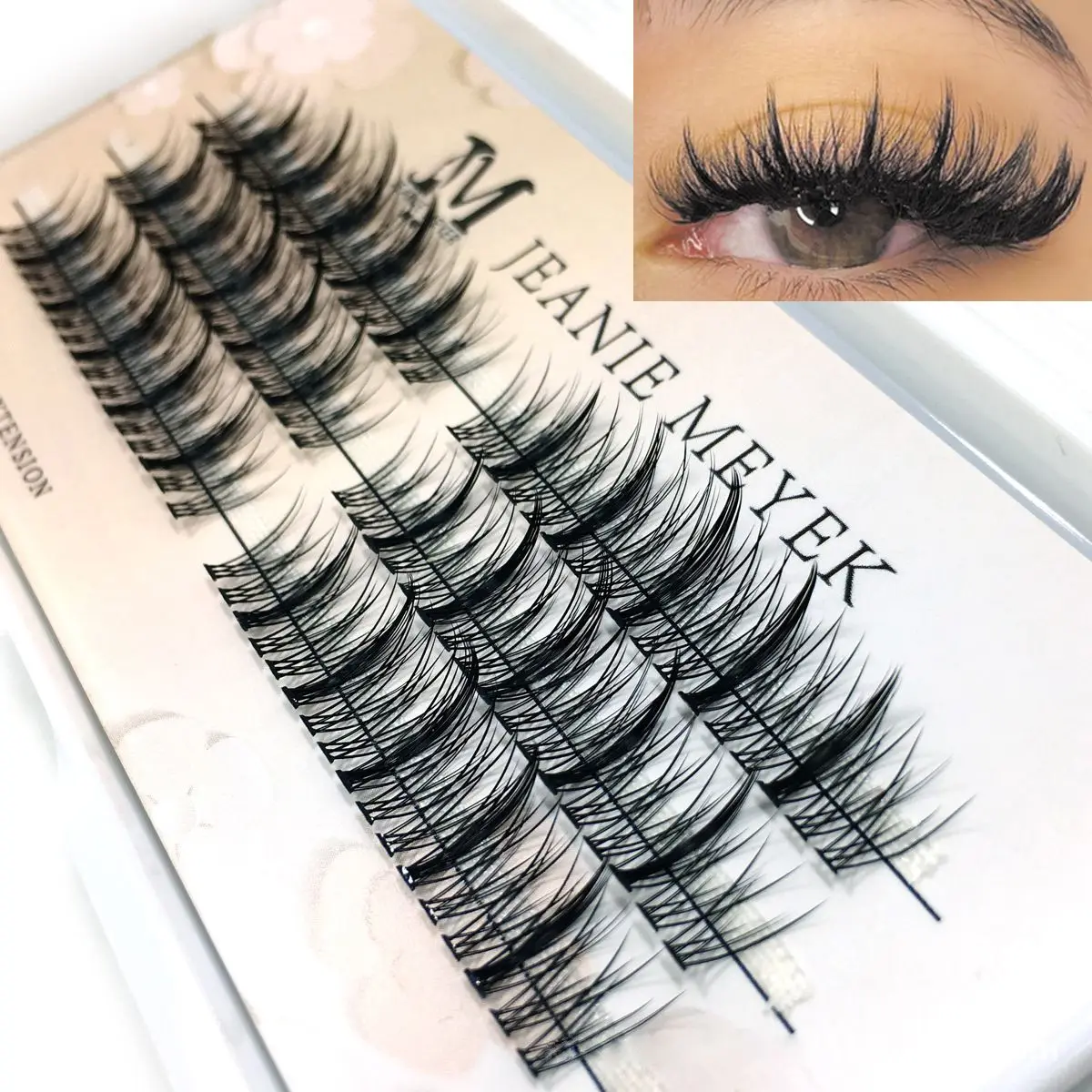 

Handmade Dramatic Long Volume Criss-cross Individual Lashes False Eyelashes Segment V-shape