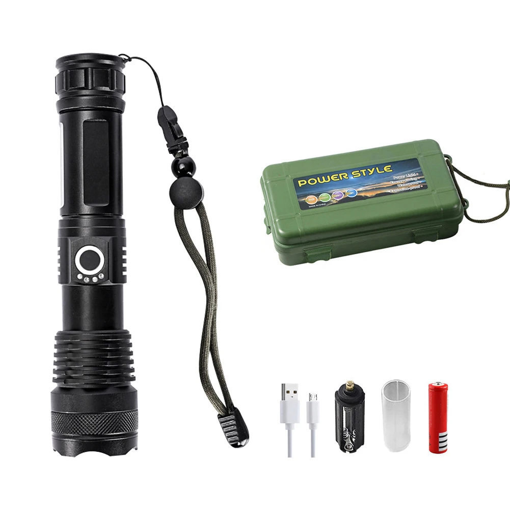 

Hiking Super Bright Camping USB Rechargeable Aluminum Alloy Zoomable Outdoor Handheld Led Flashlight Torch 5 Modes High Power
