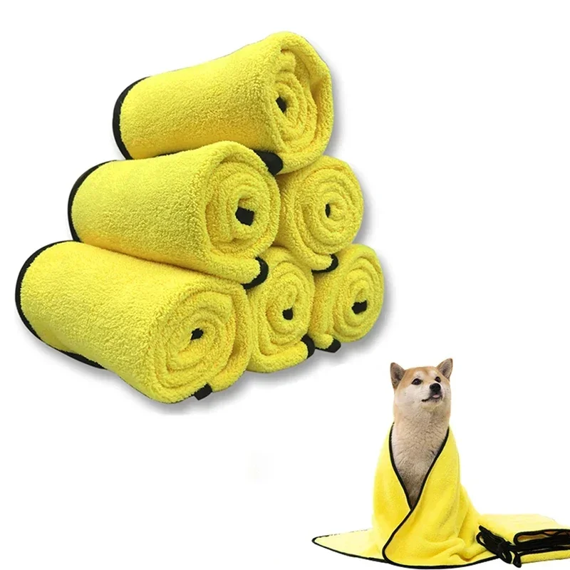 

Quick-drying Dog and Cat Towels Soft Fiber Towels Absorbent Bath Towel Pet Bathrobe Convenient Cleaning Towel Dog Accessories