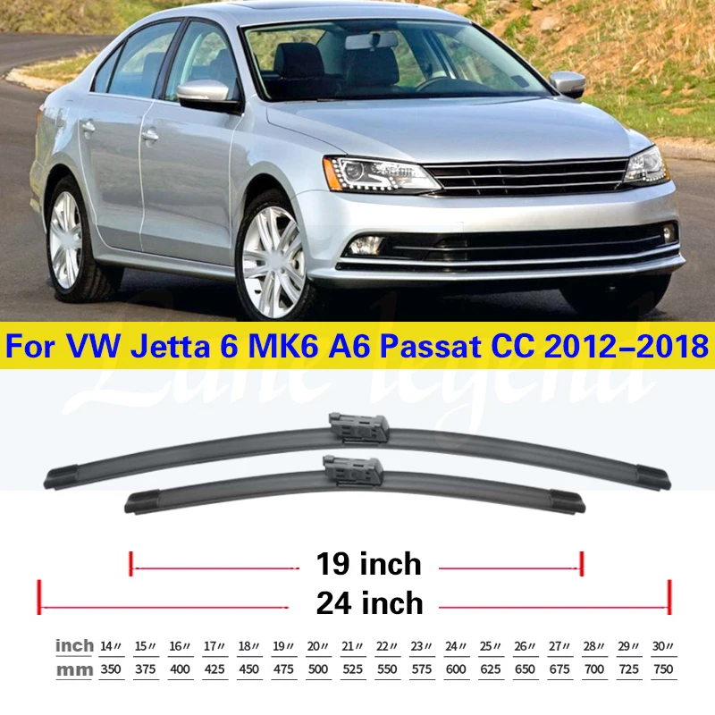 

Щетки стеклоочистителя LHD для VW Jetta 6 MK6 A6 Passat CC 2012-2018, 2016, 24 дюйма + 19 дюймов