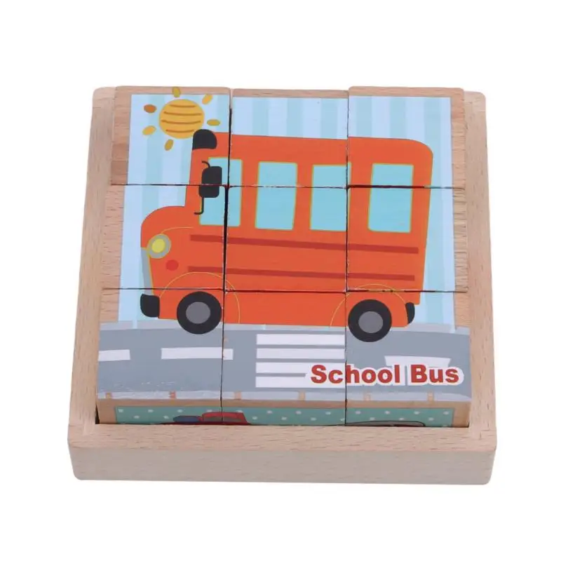 

Kids Six-face Picture Wooden Jigsaw 3D Puzzle Toys Children's Early Educational Toy Cube Jigsaw Puzzle Baby Kids Gifts