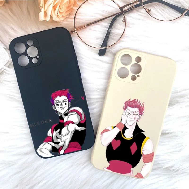 

Чехол Hisoka для телефона с аниме для IPhone 14 11 12 13 Pro Max X XR XS Max 6 6S 7 8 Plus SE 2022, чехол для телефона с жидкостью квадратной формы