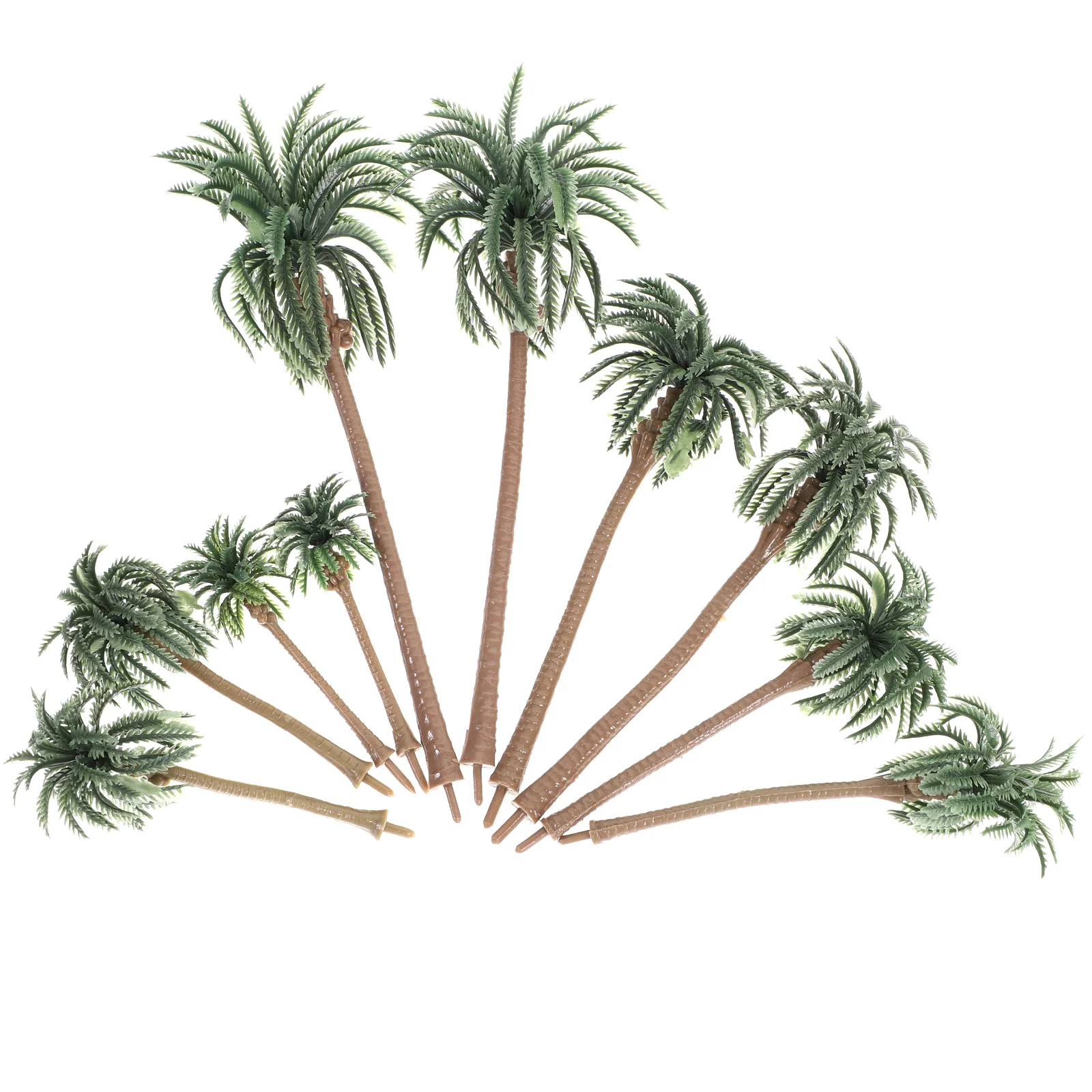 

10 Pcs Rainforest Plastic Palm Tree Model Layout Props Tropical Scenery DIY Handmade Material Mini Coconut Tree Model Green