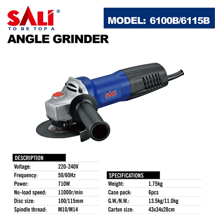 SALI-115B 710 Вт Угловая шлифовальная машина M14 * 2 новый продукт Высокое качество 4