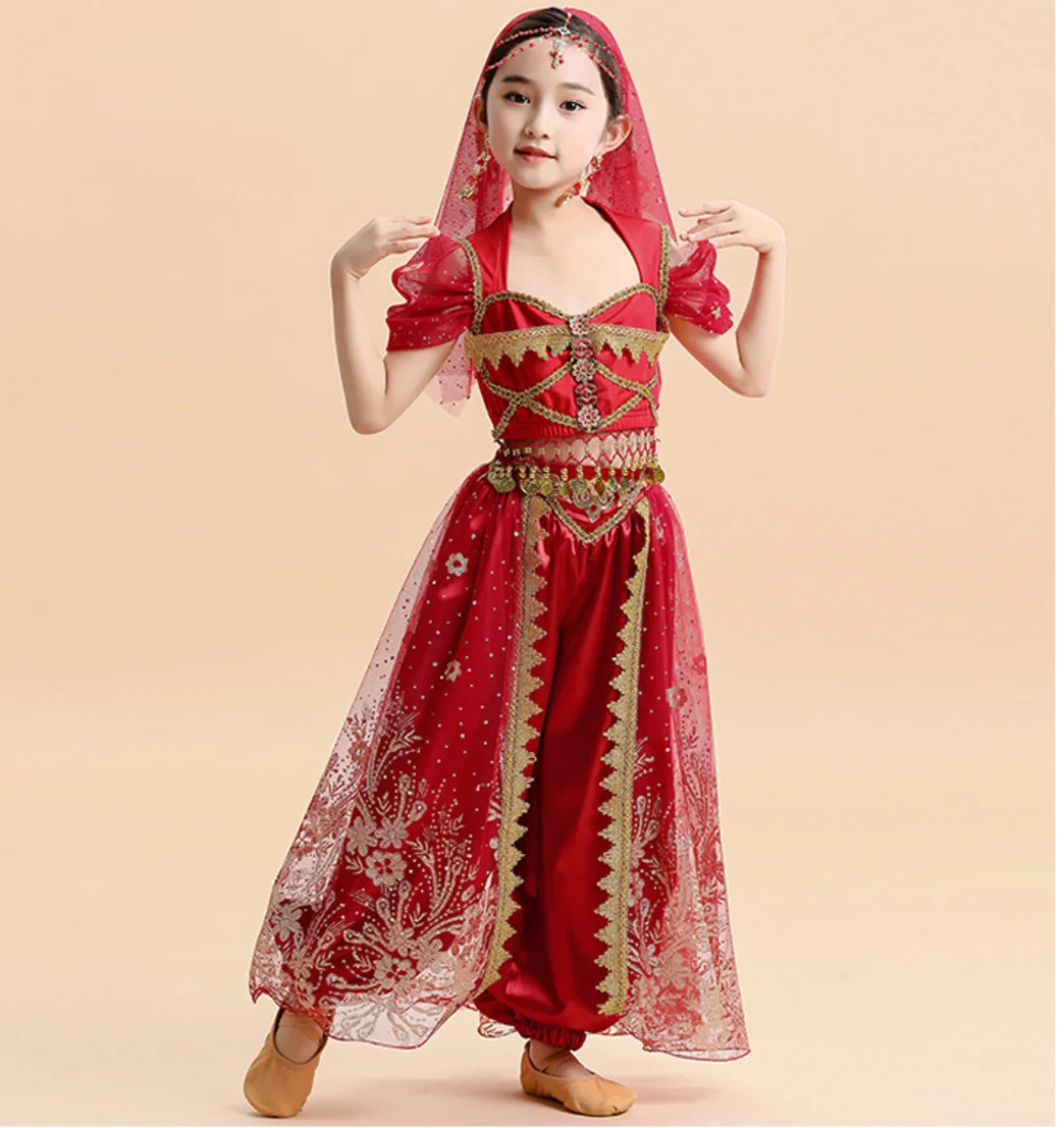 Детский индийский комплект принцессы для танца живота сари восточного