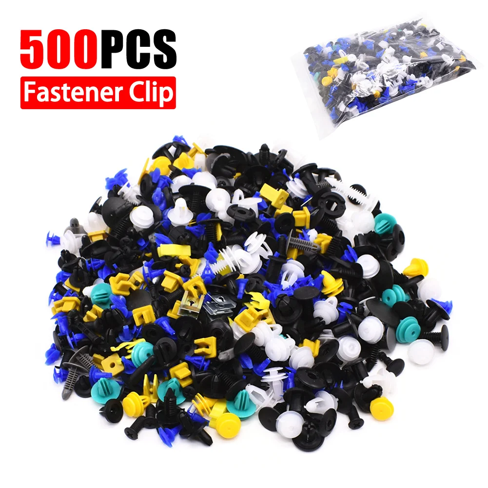 

500Pcs Auto Mixed Fastener Clip Bumper Door Trim Panel Clip Fastene Car Push Engine for Fender Fastener Clip