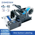 ZONESUN полуавтоматическая этикеточная машина для электрических бутылок, этикетка, Пипетка для сока, Стеклянная Круглая этикетка для бутылок