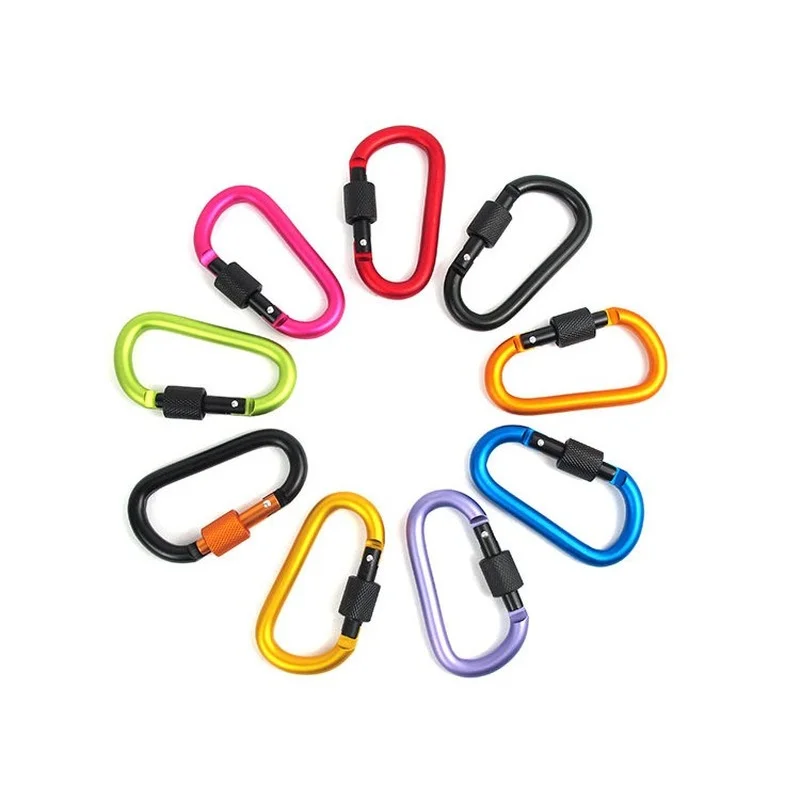 

D Shape Mountaineering Buckle Fast Hang Mini Buckle Hook Aluminum Alloy Outdoor Camping Climbing Carabiner