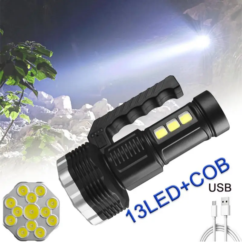 

Светодиодный фонарик, ручной переносной светильник для кемпинга, сисветильник фонарь с длинным светом, с зарядкой от USB, со встроенным аккум...