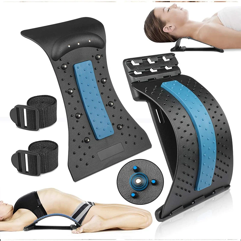 

4 Level Adjustable Back Stretcher Back Massager Magnetic Therapy Equipment Waist Neck Fitness Lumbar Cervical Spine Support