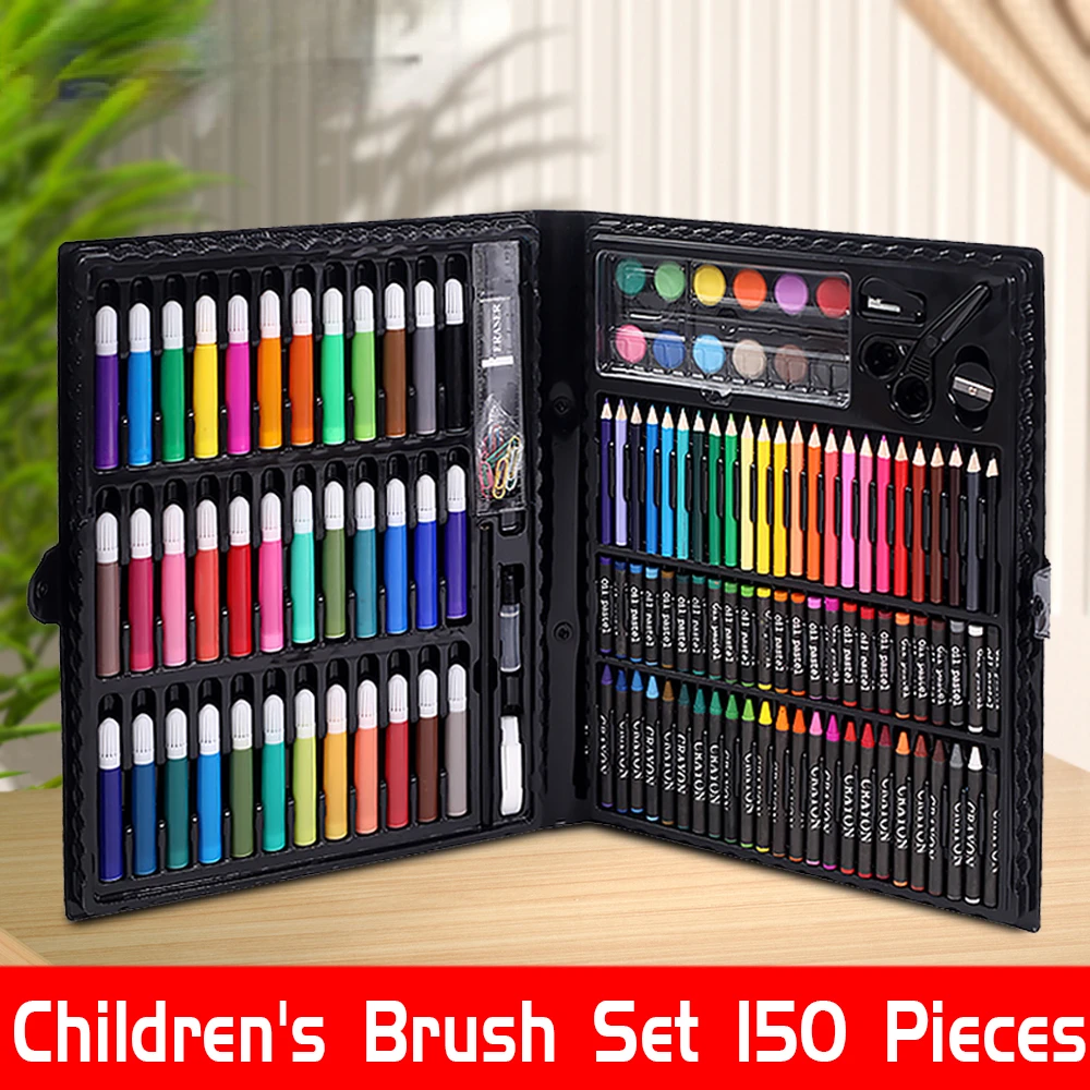 

Набор кистей для профессионального рисования для детей, набор из 150 шт., детский набор для рисования, акварельная ручка, цветные карандаши, х...