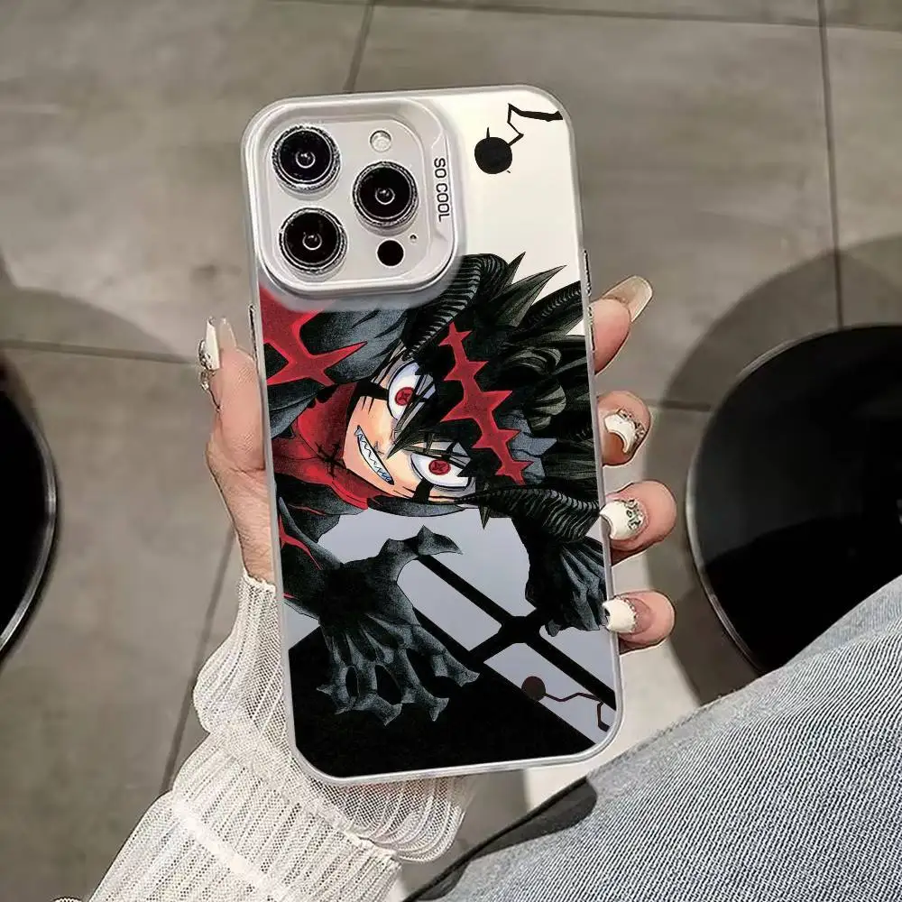 Фото Чехол для телефона с аниме-дизайном A-Asta Black Clover для iPhone 17, 16, 15, 14, 13, 12, 11, Mini, Pro, E, MAX, матовый, белый, в стиле «белые конфеты» №2