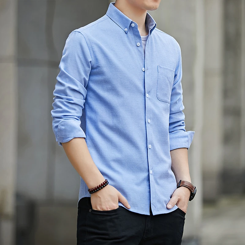 

2022 new Customize men shirt long sleeve personalize shirt A1052 orange red pink deep grey oxford cotton polyester