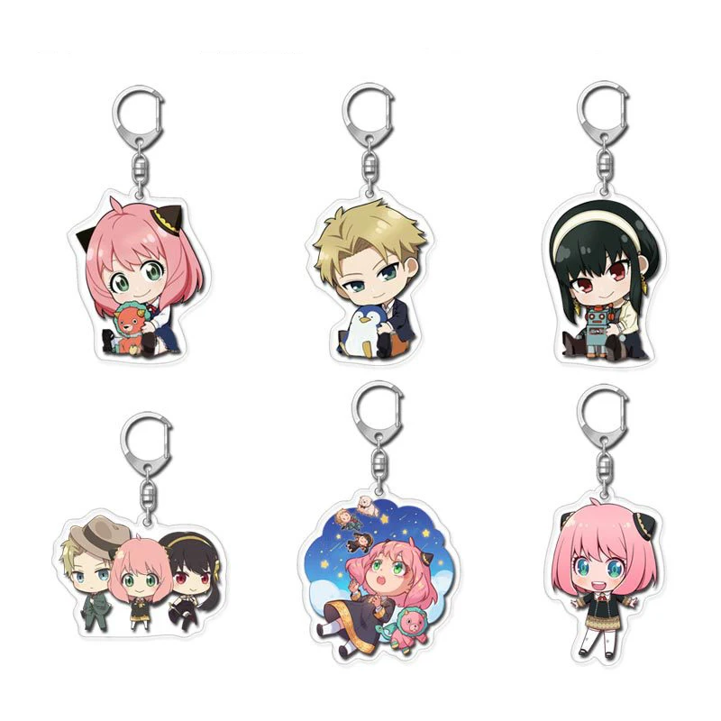 

Anime SPY X FAMILY Keychain Cute Acrylic Cartoon Figure Pendant Keyrings Double Sided Key Holder Jewelry Women Men Birthday Gift