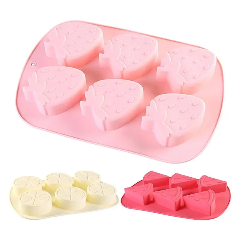 

6 Cavities Ice Cube Trays With Different Fruit Shape Design Easy To Clean And Demoulding For Cake Decorating Soap Jelly Pastry