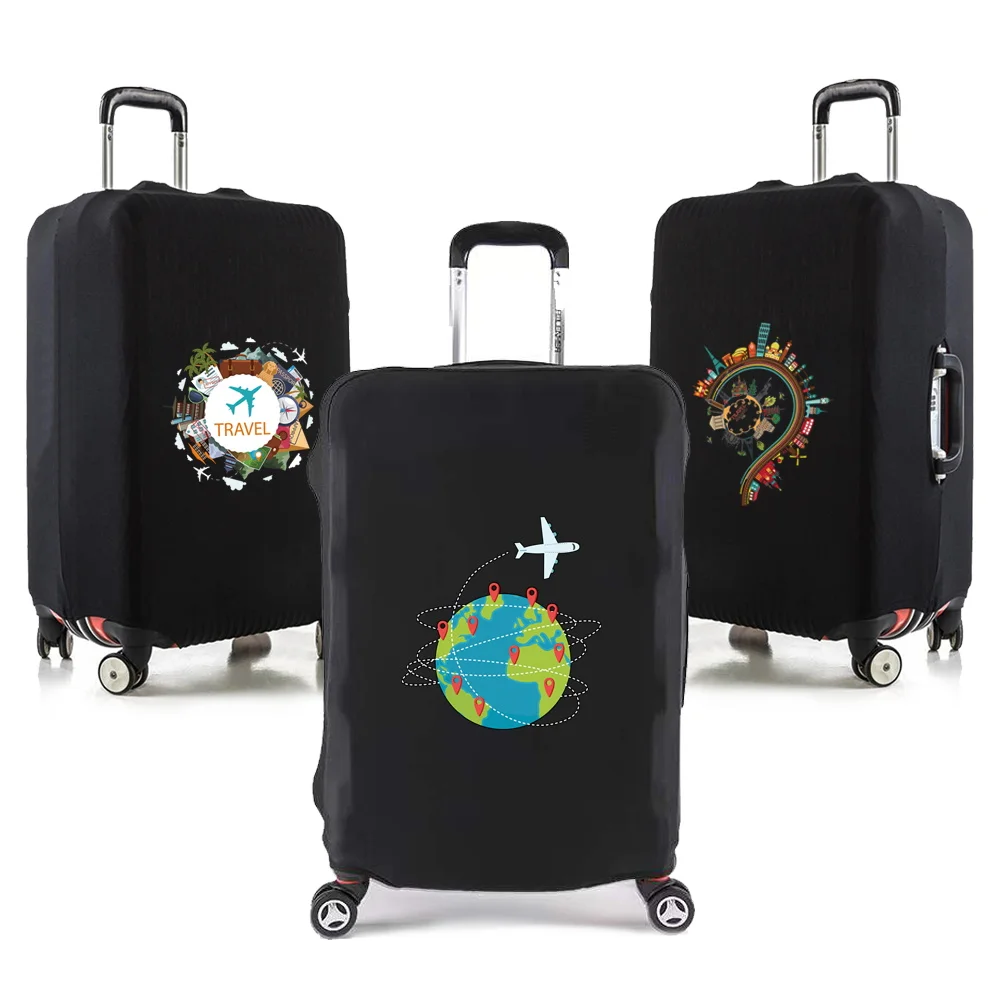 World Map Travel Luggage Protective Cover Traveling Essentials Accessories Suitcase Covers for 18-32 Inch Elastic Trolley Case