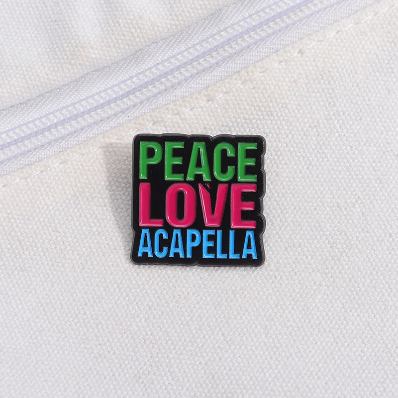 Эмалированные заколки Love Music индивидуальные Броши PEACE LOVE ACAPELLA значки на лацкан