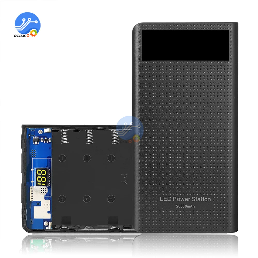 

Digital Display Screen 7*18650 Battery Box Welding-free Mobile Power Supply Sleeve Type-C Charging Treasure Shell Kit