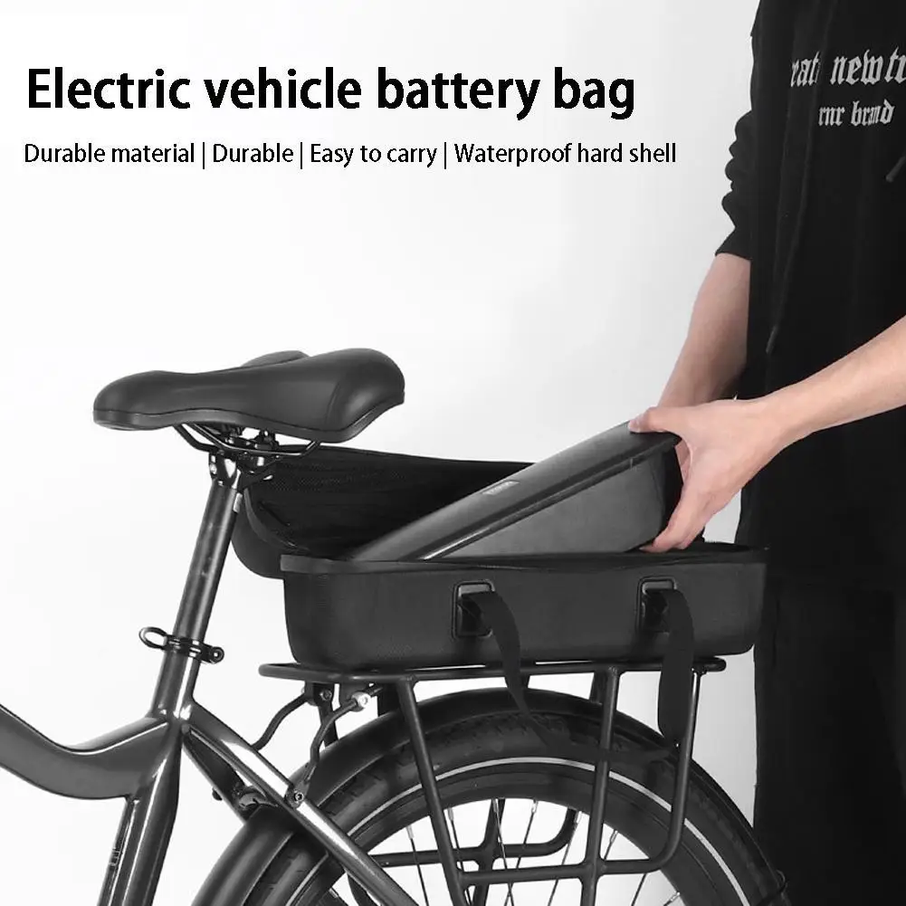 

Electric Bike Battery Case Large Capacity Fireproof Battery Bag Portable Bicycle Battery Organizer Electric Bike Accessories
