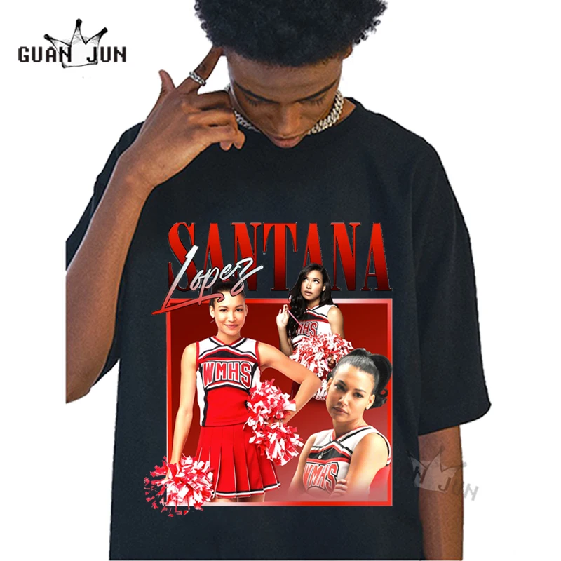 Футболка SANTANA LOPEZ для фанатов Glee, женские и мужские футболки унисекс, футболки для хора, поп-музыки, ТВ-сериала, смешная Свободная Женская футболка в стиле хип-хоп