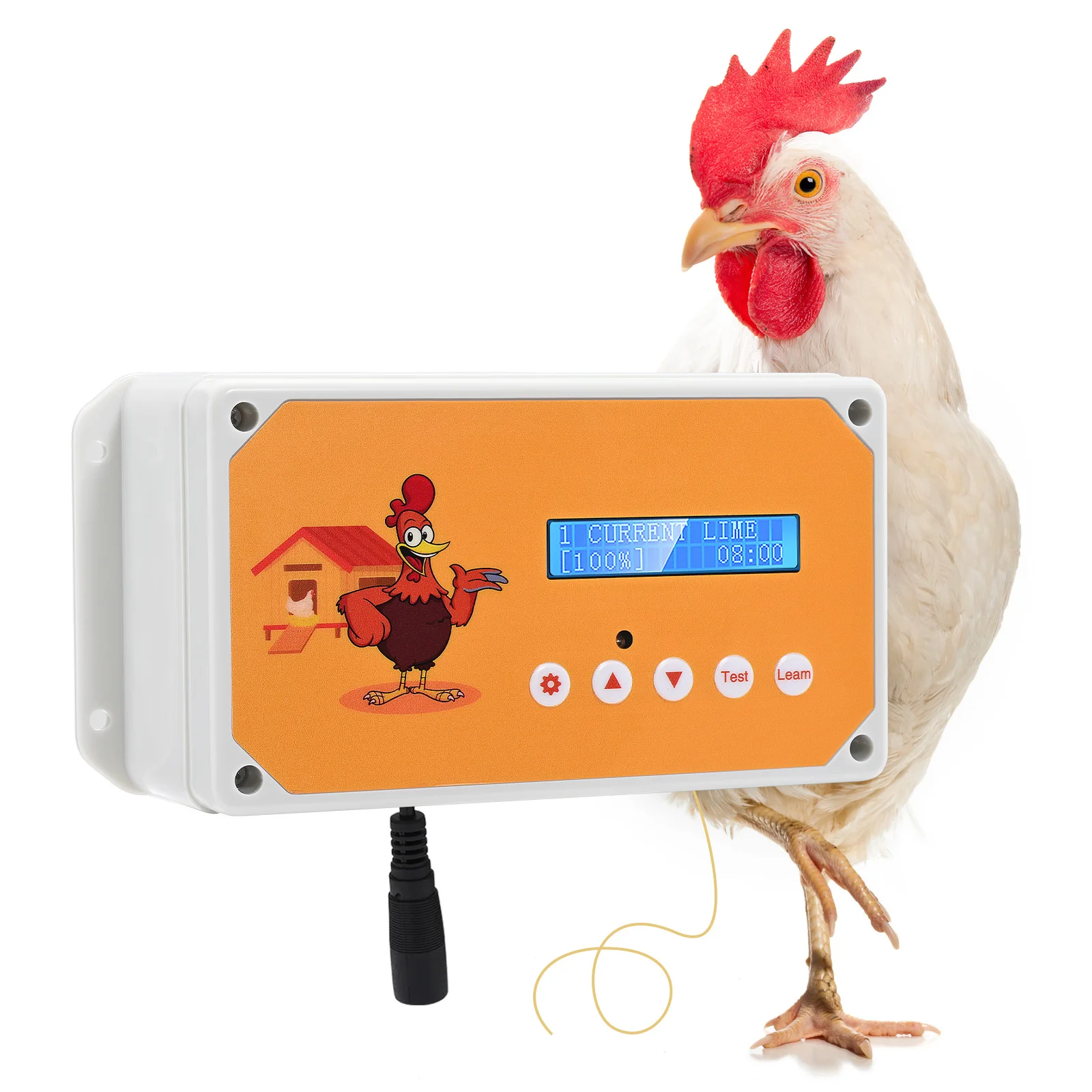 Automatic Chicken Door Opener Control Box AC/DC With Timer And Light Sensor LCD Screen For Poultry House Coop Door 110V-240V