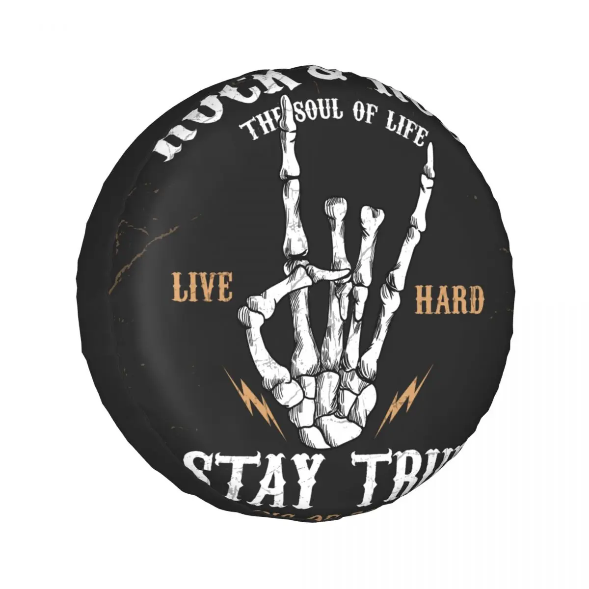 

Universal Car Tire Cover Case Spare Tire Wheel Bag Tyre Spare Storage Cover Polyester Rock And Roll Hand Sign