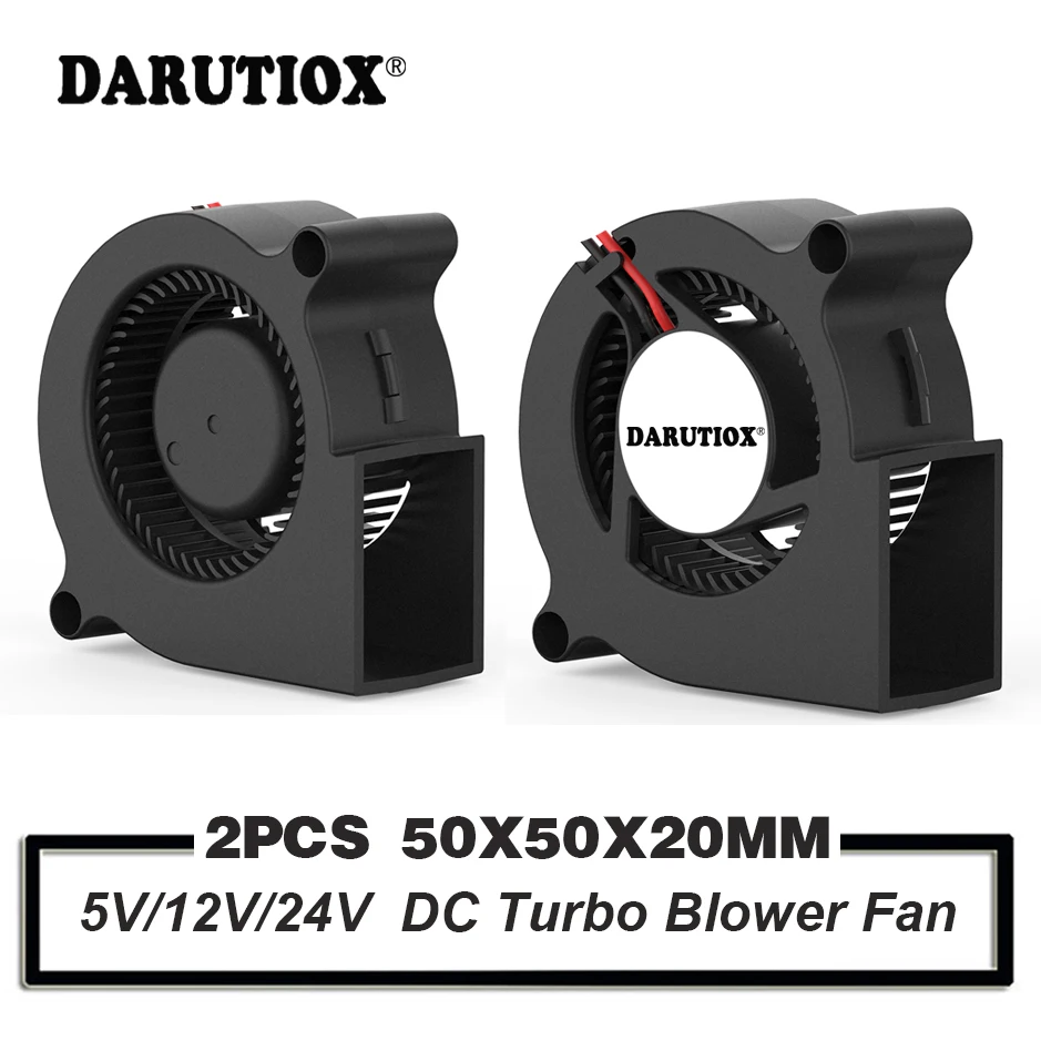 

2PCS 5020 50mm Blower Fans DC 24V 12V 5V 2PIN Dual Ball/Sleeve Bearing Brushless Cooling Fan 50x50x20mm Turbo Blower Fan