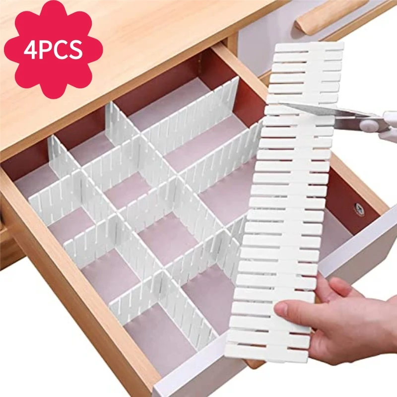 

Drawer Divider Organizers 8PCS DIY Adjustable Drawer Dividers, Household Storage Makeup Socks Underwear Organizer