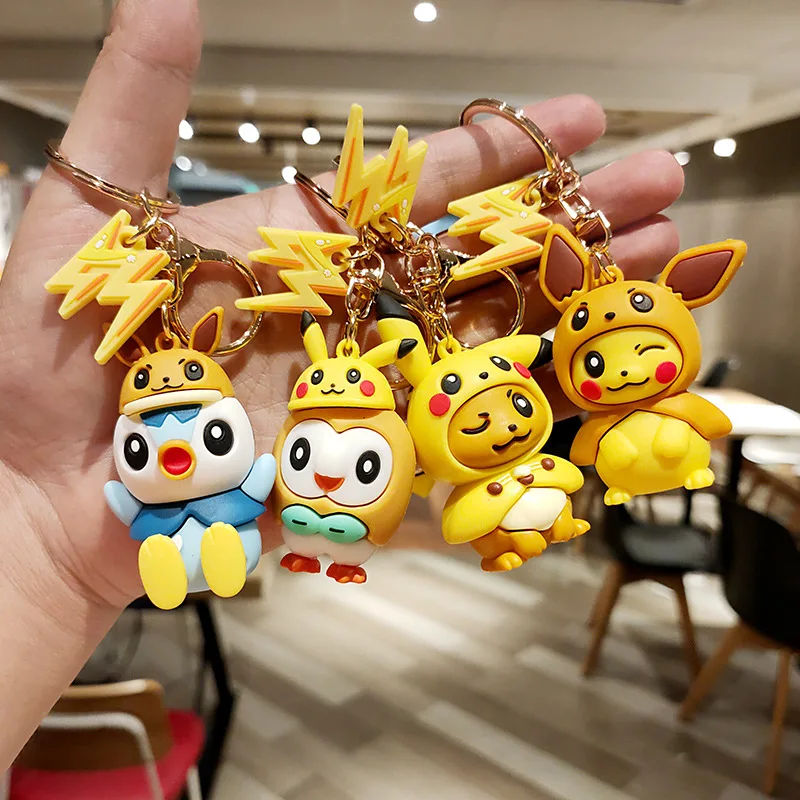 

Anime Pikachu Charmander Psyduck Snorlax Squirtle Pokemon Anime Fashion Keychain Bag Keyring Pendant Accessories Birthday Gifts