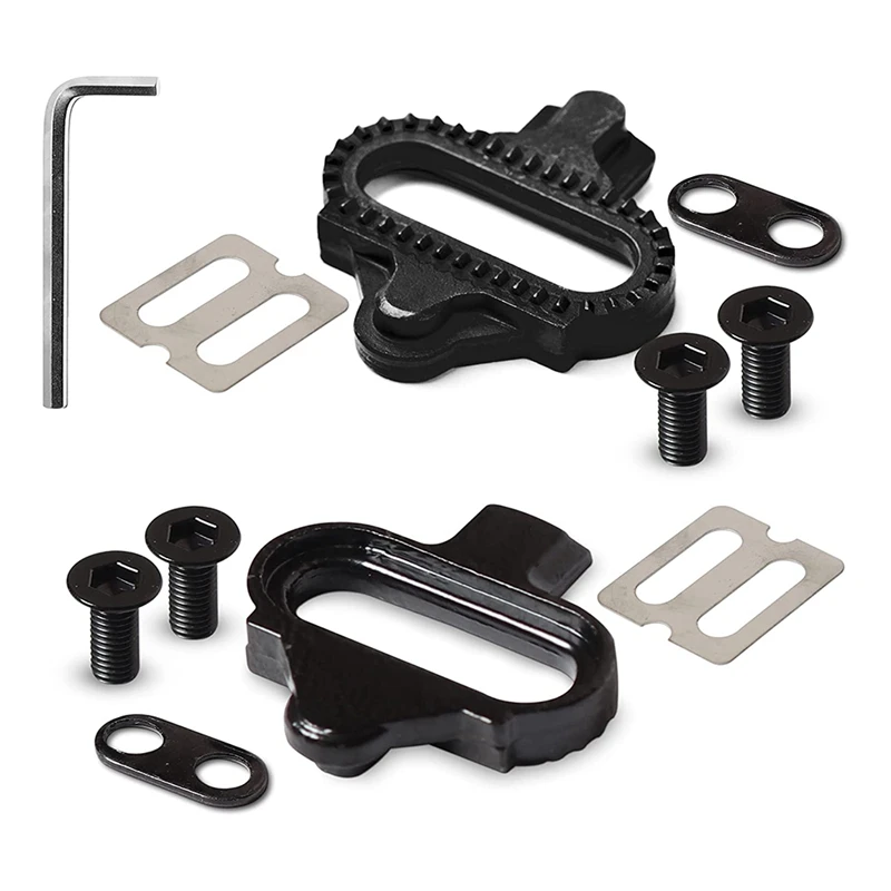 

New SPD Cleats For Cycling Shoes For Shimano Black Bike Cleats With Plates-Ideal For Indoor Cycling Road Biking Shoes