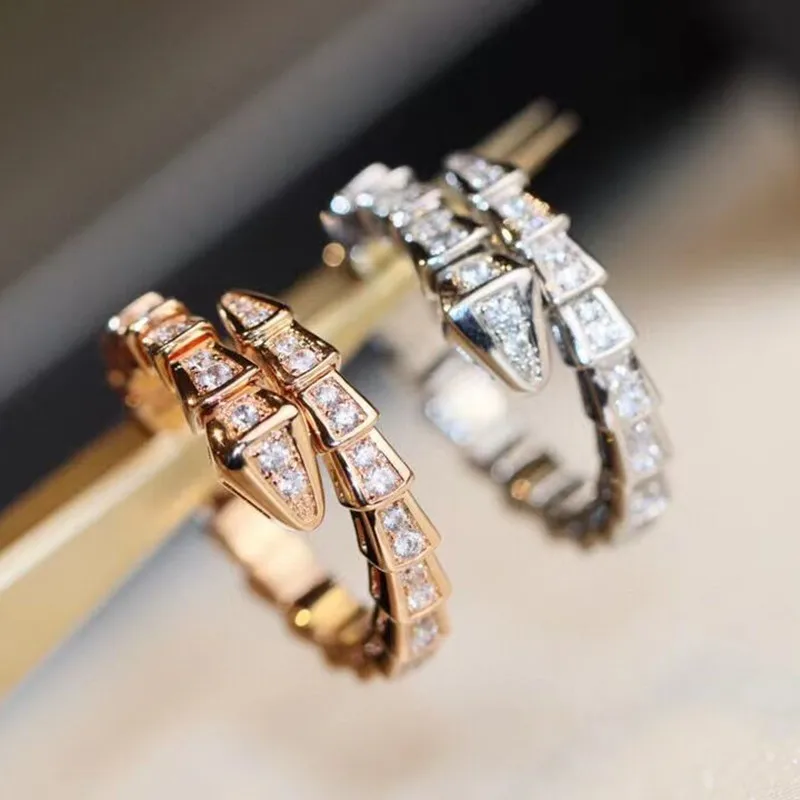 

European Hot Brand 925 Sterling Silver Snake Bone Ring Female Personality Fashion Luxury High Quality Jewelry for Women