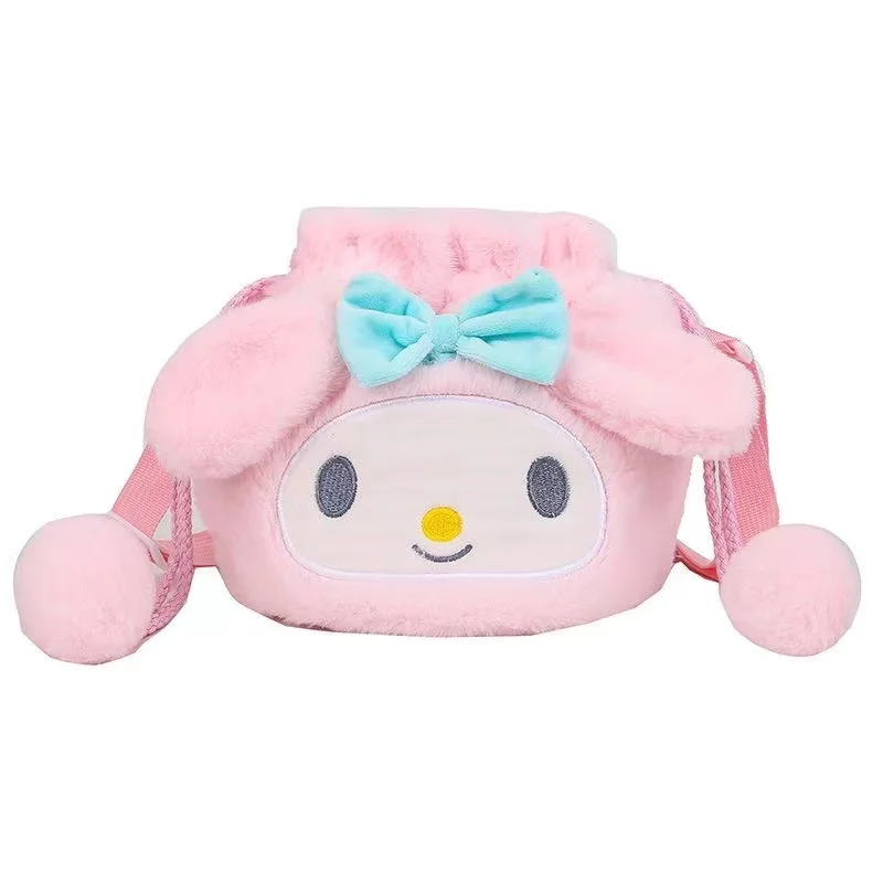 

Kuromi Hello Kitty Plush Handbag Toy Sanrio Pompom Purin Wallet Bag Cinnamoroll Backpack My Melody Plushie Pocketbook